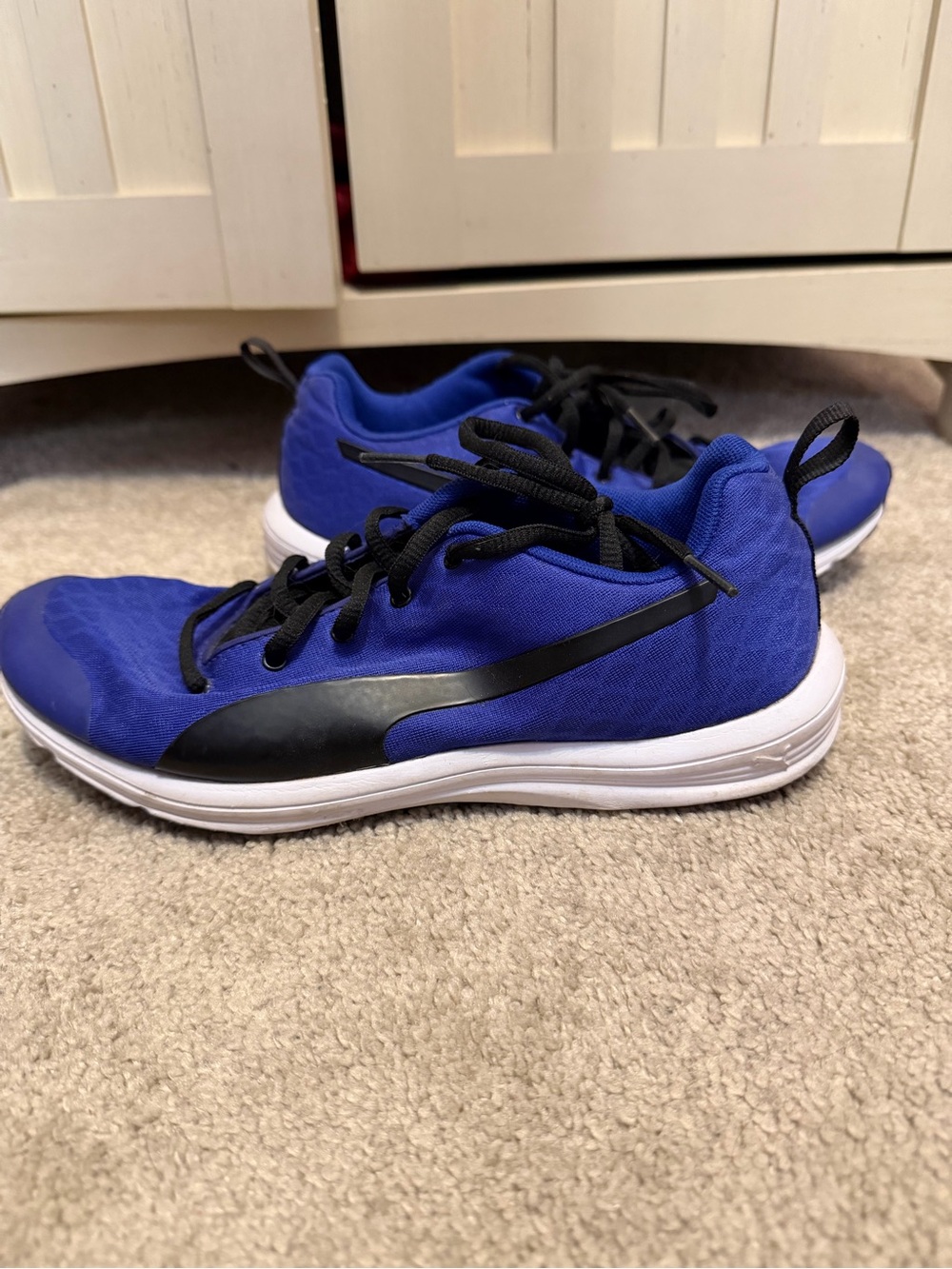 Puma Blue Athletic Sneakers with Black Details